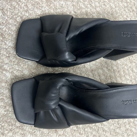 Open Edit Cora Black Block Heel Slide Sandals size 9.5 - Picture 2 of 9